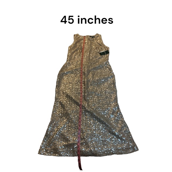 Lauren by Ralph Lauren Gold Sequence Sleeveless Dress, size 10, NWT $150 - Picture 7 of 11